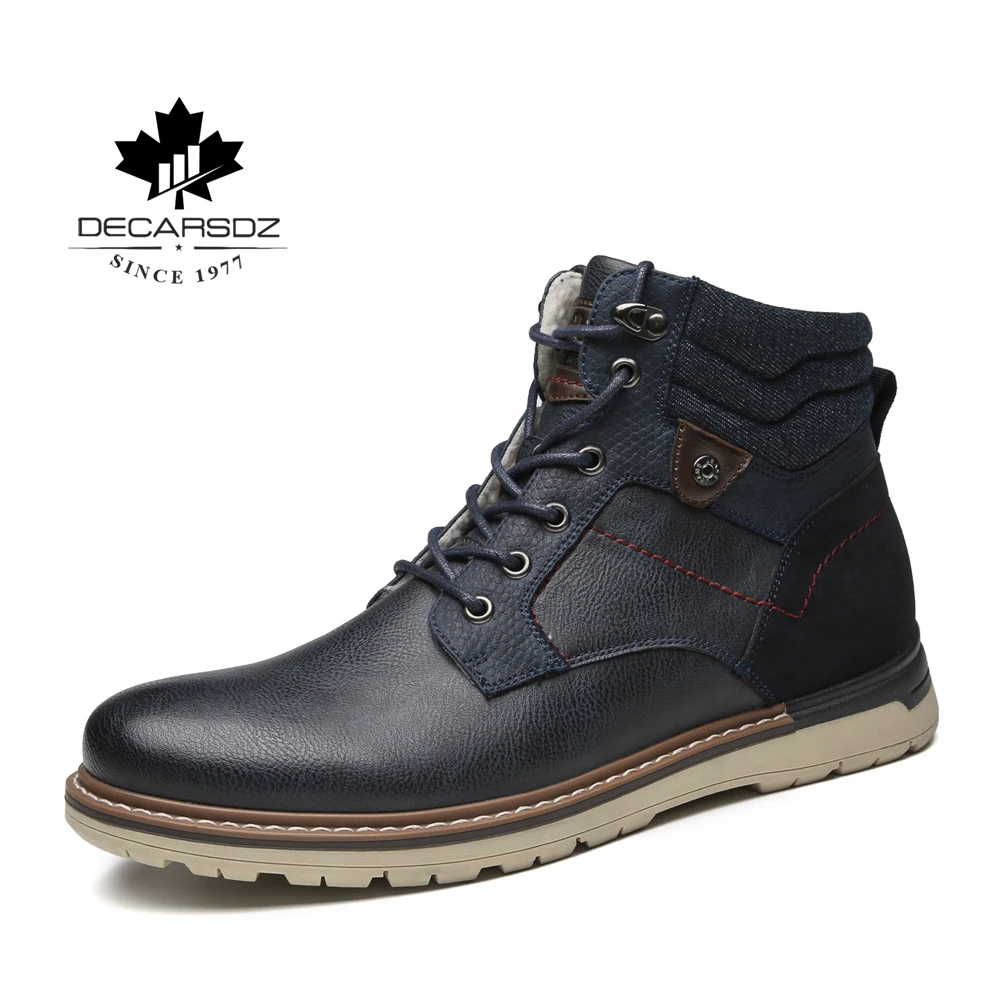 

Men's Boots 2019 Male Autumn & Winter Fashion Ankle Botas Man outdoor New Warm Ankle Boot Brand Top design Anti-slip Snow Boot