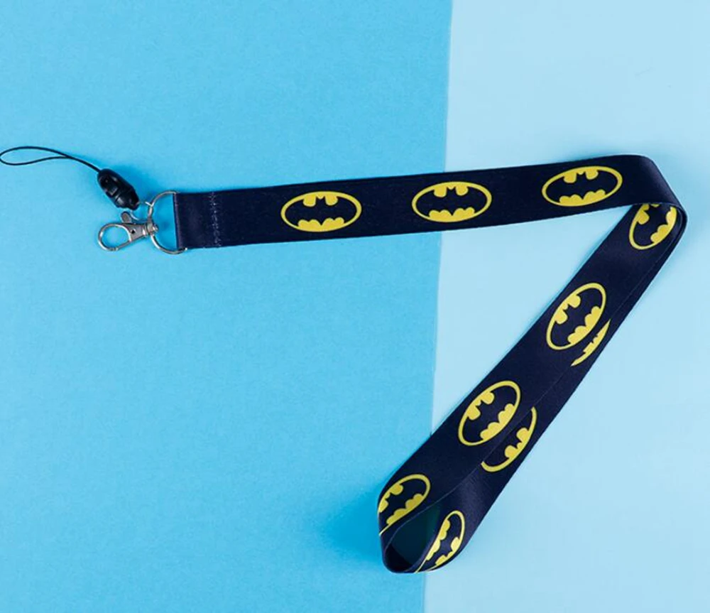 

1 pcs cartoon Avengers batman iron man Spiderman Lanyard Key Lanyard Cosplay Badge ID Cards Holders Neck