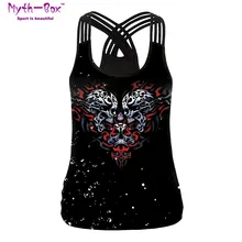 Летний женский спортивный жилет череп сердце 3D принт рубашка для йоги и бега Camis Черная майка Крест Холтер спортивный бюстгальтер спортивная блузка