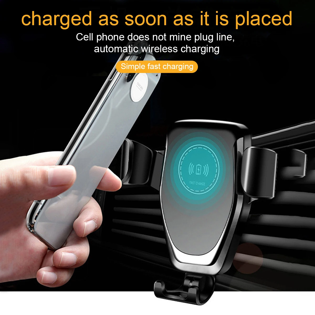 iphone charging stand Gravity Induction Car Qi Wireless Charger For iPhone XS 12 Max XR 8 Fast Charging Air Vent Phone Holder For Samsung Note S9 S8 mobile wall stand