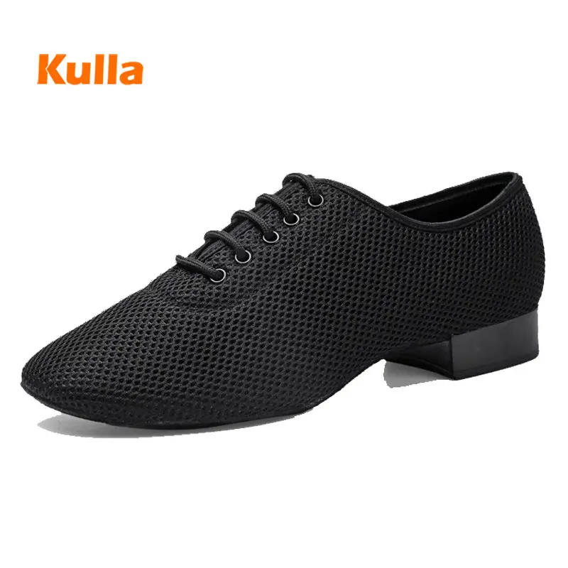Latin Dance Shoes Man Salsa Dancing Shoes Ballroom Black Low Heeled 3cm