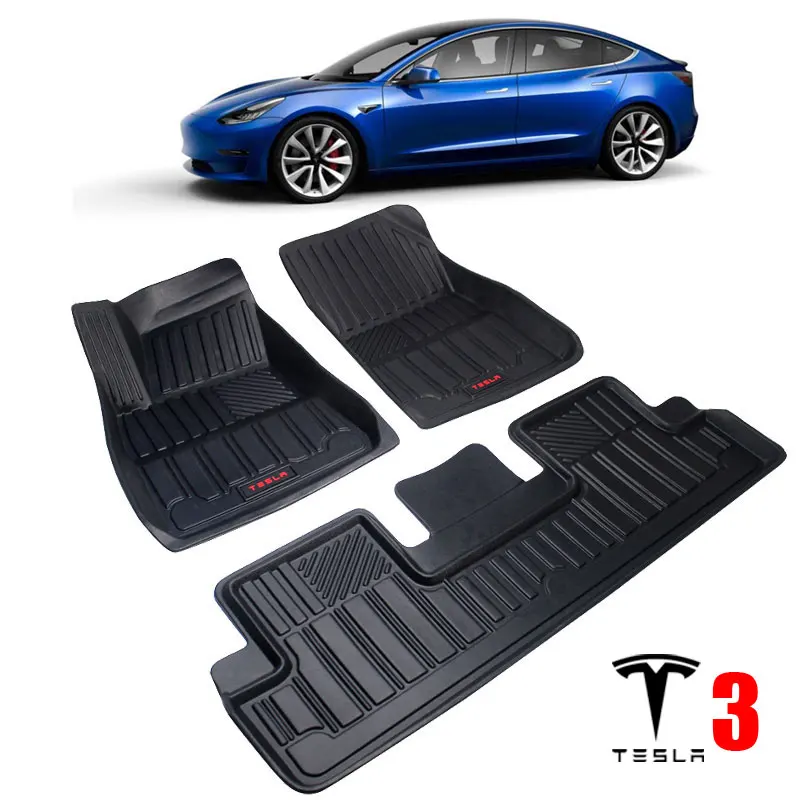 TPO резиновые автомобильные коврики, коврик для багажника Tesla модель 3 автомобильные аксессуары, черные автомобильные коврики для багажника, задний багажник
