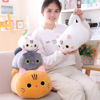 

Cat Plush Pillow Doll Toy Yellow White Black Party Anime Cat Stuffed Animals Funny Cat Photography Decor Kawaii Pillow Girl Gift