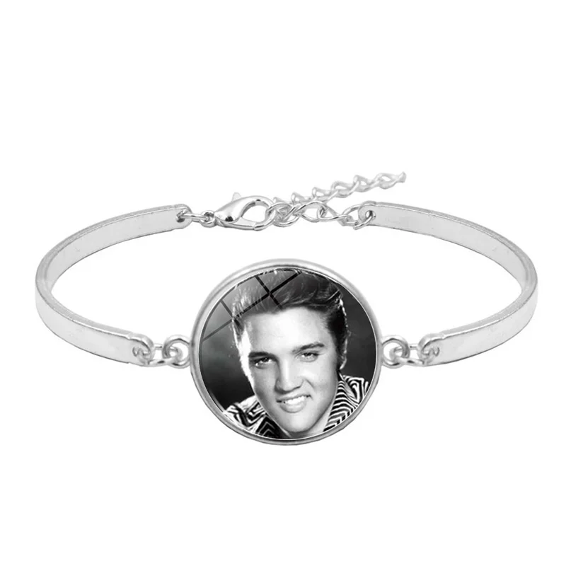 Elvis Пресли фото стеклянный кабошон Модный Ювелирный Набор серебряное ожерелье браслет серьги Ювелирные наборы для женщин Подарки