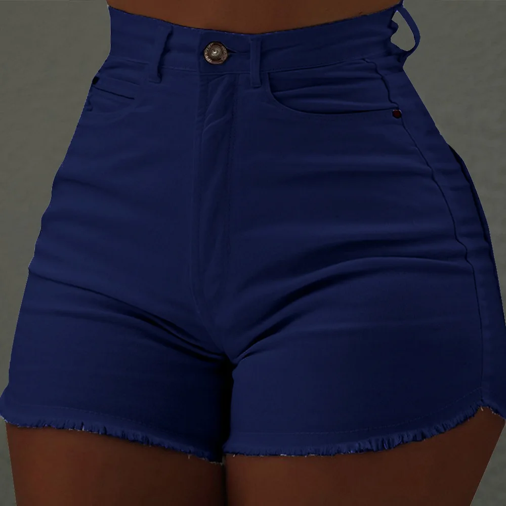 2021 Summer Women Clothing New Hot Leather Pants Solid Slim Pocket Shorts Fashion Lace Jeans Harajuku Plus Size Denim Aesthetic capri clothing