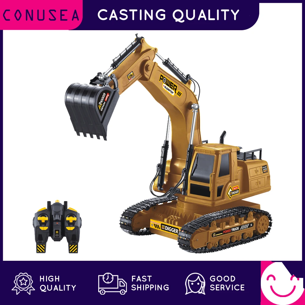 

1/18 RC Truck RC Excavator Caterpillar Tractor Model Engineering Car 2.4G Radio Controlled Car Digging Soil Sound Toys For Boys