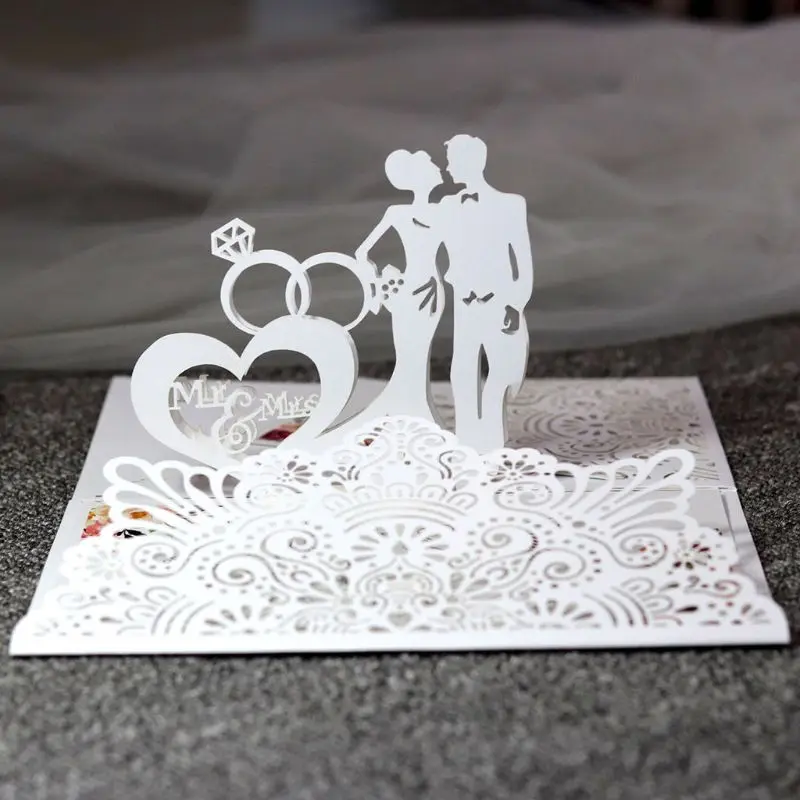  10 Pcs 3D European Style Wedding GraduationI Parties Celebration nvitation Card with Envelope Kits  - 4.00047E+12