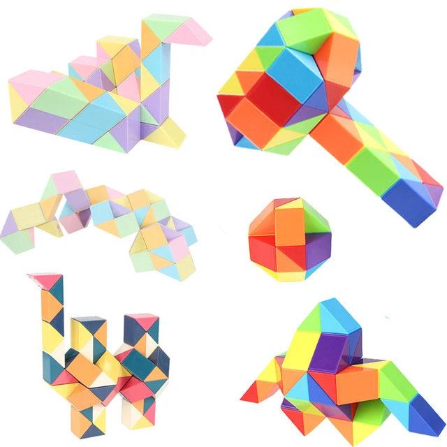3D Magic Snake Ruler Decompression Toys Antistress Cube Twist Snake Transformable Educational Puzzle Toys For Kids Autism Ease 1