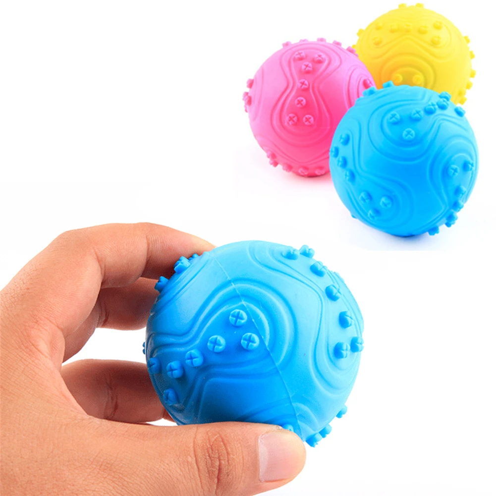 

Dog Molar Squeak Ball Puppy Funny Interactive Chew Sound Toys Pet Bite Resistant Rubber Balls Teeth Cleaning Training Toys