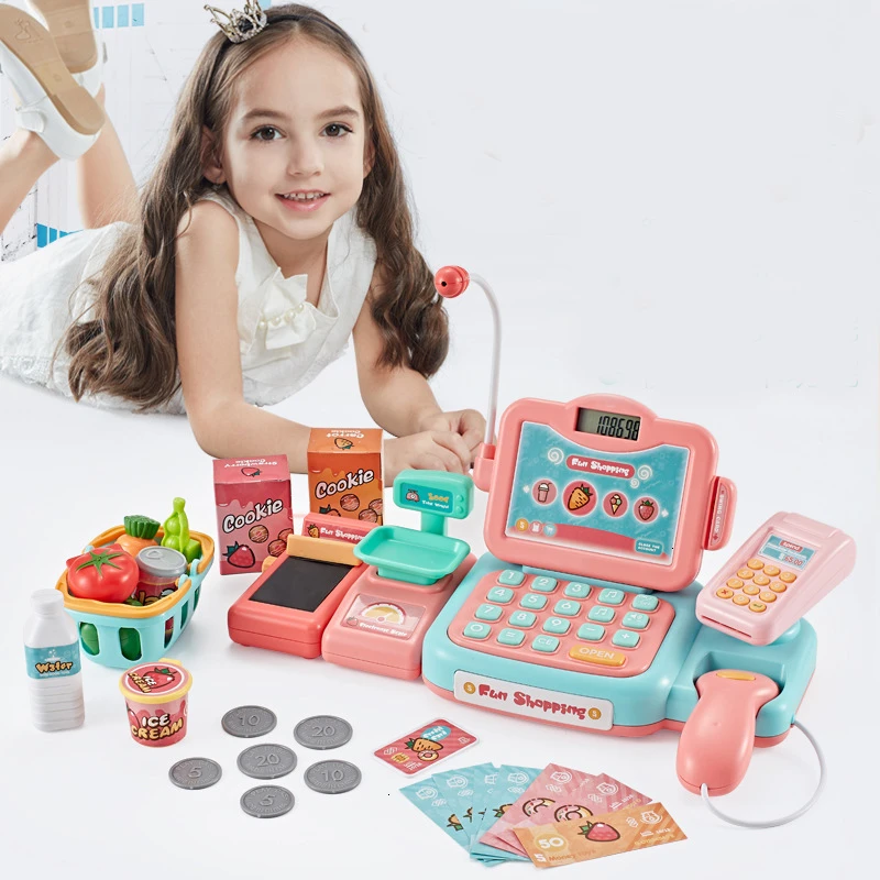 Дети ролевые игры покупки игрушки Моделирование супермаркет электронный касса кассовый аппарат Детские ролевые игры, игрушки
