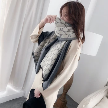 

Luxury Cashmere Scarf Women Warm Fashion Soft print color matching Thick Warm Comfortable Shawl Women Travel Blanket Shawl Scarf