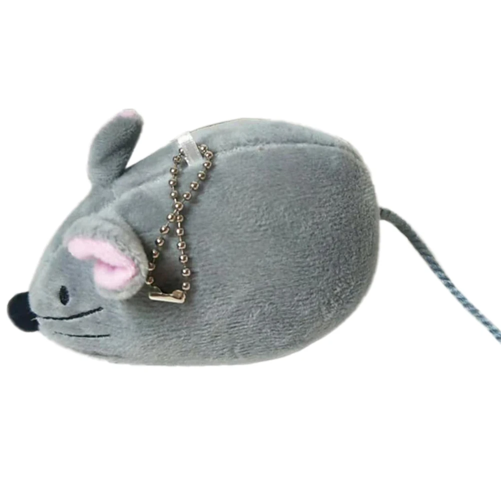 Cartoon Mouse Animal Plush Doll Stuffed Keychain Pendant Bag Hanging Decor Gift Cartoon mouse animal design mini size adorable - Цвет: GreySimulation Type