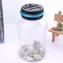 Hucha transparente de gran capacidad, tarro de ahorro, identificación automática, moneda hucha, 1 ud.