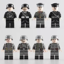 WW2 военные немецкие военные блоки, солдатики, минифиги, шлем, части оружия, аксессуары, городские кирпичи, строительные блоки, оригинальные игрушки C098