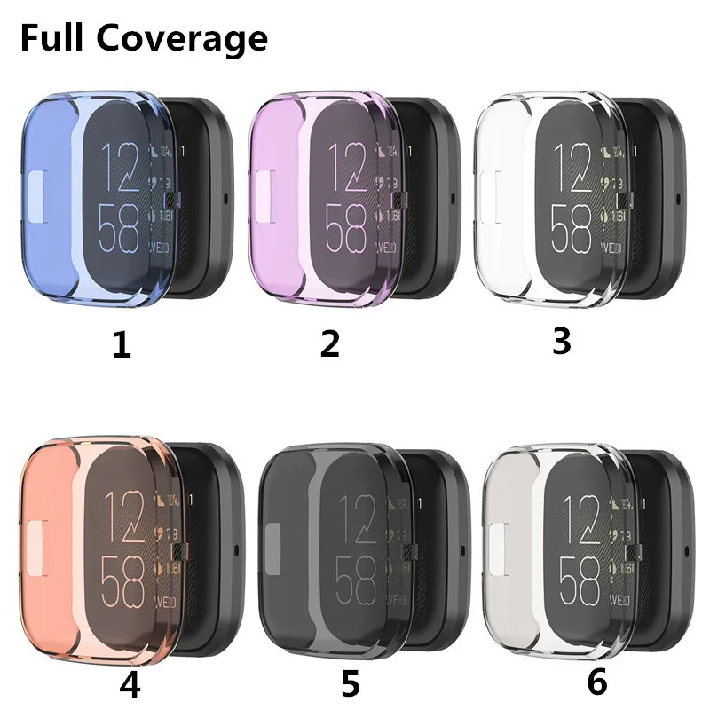 200 шт ТПУ силиконовый чехол для Fitbit Versa 2 Смарт-часы защитный чехол Versa2 полный экран оболочки чехлы Сменные аксессуары