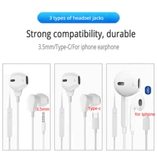 Наушники для мобильного телефона Android ios, 3 стиля, разъем для гарнитуры для huawei, xiaomi, наушники type c, 3,5 мм, с разъемом для гарнитуры iphone