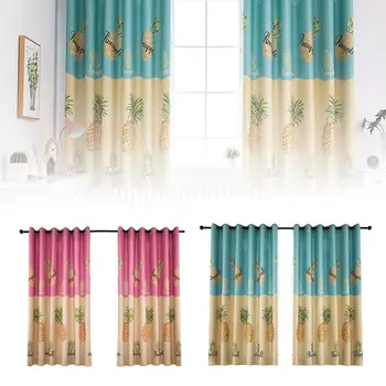 

Printed Pineapple Blackout Curtain Punching Ultra Soft Casual Blackout Curtains For Living Room Kitchen 39W*78Hin