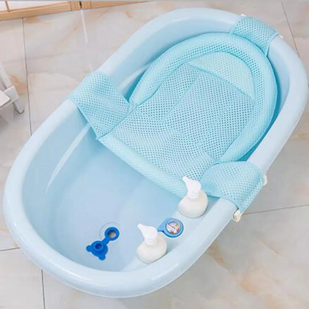 

Baby Bath Mesh Shower Cushion Bed Pocket T Type Adjustable Neonatal Shower Mesh Universal Bathtub Bracket Baby Cushion Newborn
