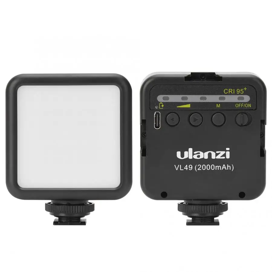 Ulanzi VL49 6W Мини светодиодный светильник для видео 2000mAh Встроенный аккумулятор 5500K