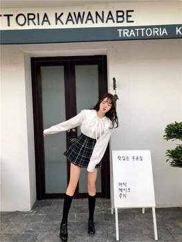 

Princess sweet lolita skirts Autumn and winter college wind skirts sweet soft sister plaid pleated skirt fashion women XH181