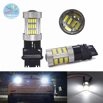 

2PCS Car Led T25 3156 4014 54SMD White Highlight Brake lights reversing lights taillights Driving lights Turn signal light 6000K