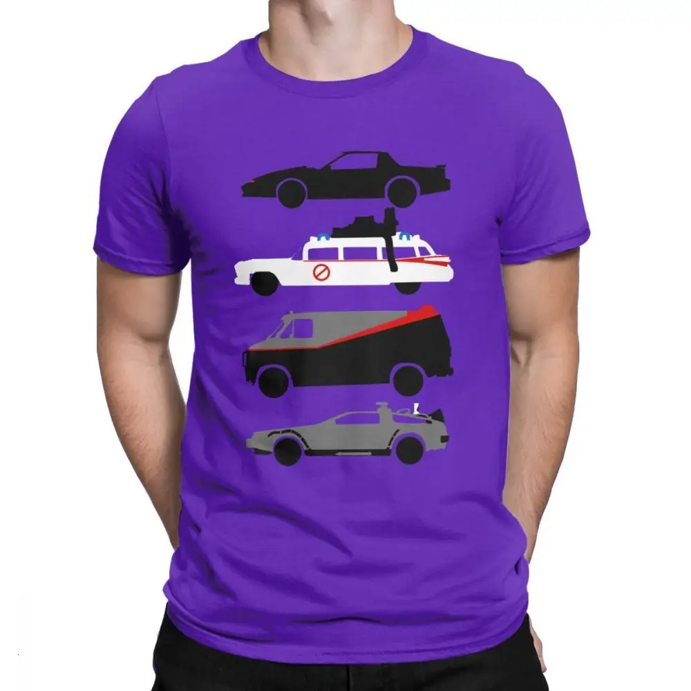 Purple One yona Knight Rider Kitt Ghostbustears, мужские футболки, повседневные футболки с коротким рукавом и круглым вырезом, хлопковые топы 6XL - Цвет: Purple
