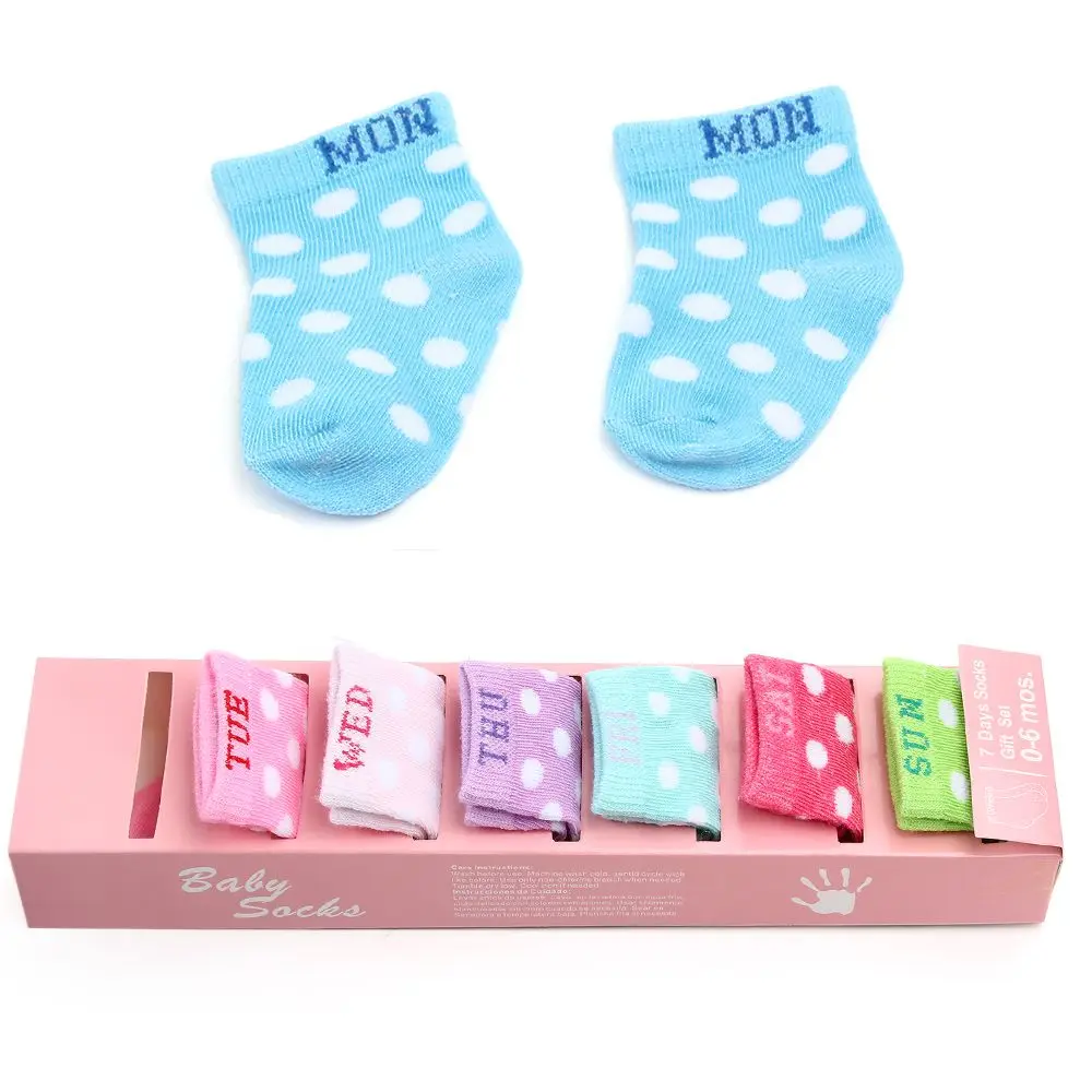 7 пар/партия, детские носки для мальчиков и девочек детские носки унисекс для новорожденных комплект в подарочной коробке, Детские хлопковые носки с низким вырезом - Цвет: A