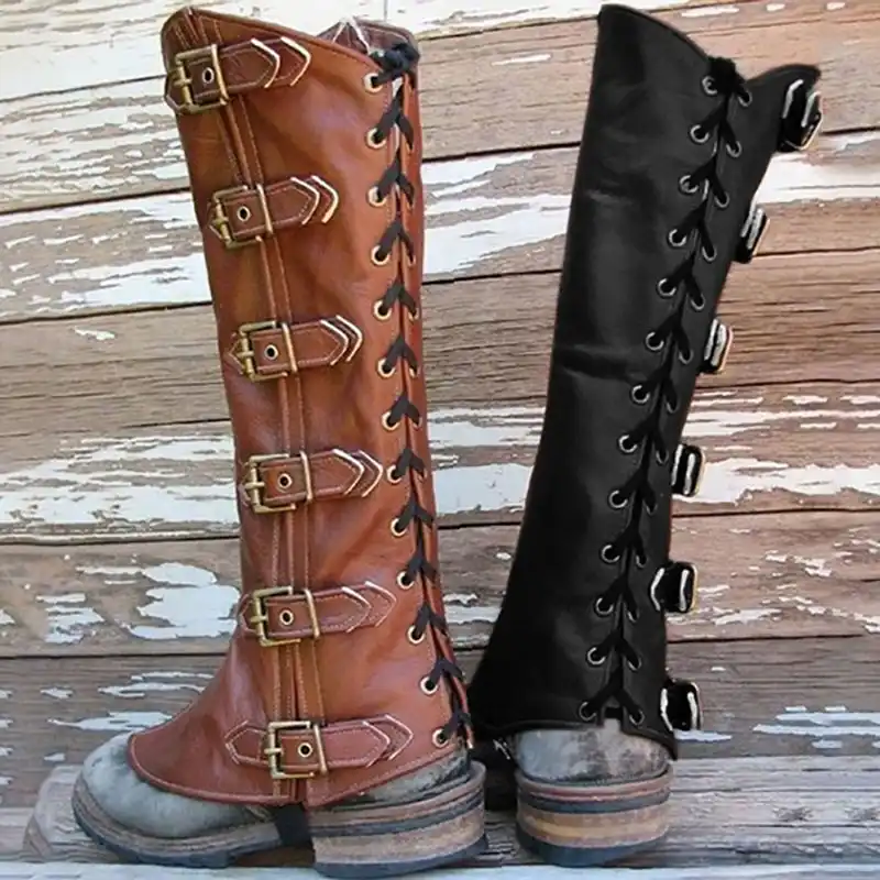 leather boot lace covers