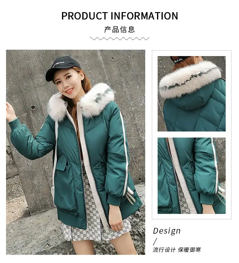 90% White duck down Fashion Down jacket Heavy hair collar Down jacket High quality Cold-proof Puffer jacket Thick Down jacket
