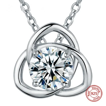 

StrollGirl 925 sterling silver luxury white Zircon pendant fashion love chain necklace for women 2019 Jewelry gift free shiping