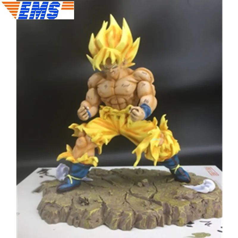 

10" Dragon Ball Z Statue Super Saiyan Bust Super Three Form Son Goku Full-Length Portrait 1/6 GK Action Model Toy BOX 25CM Z2750