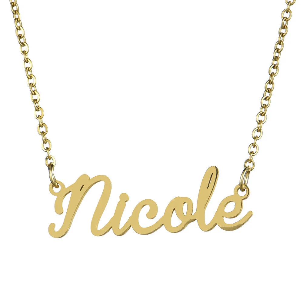 

Hunan a Hot Selling Lauren Nicole DIY Cool Titanium Steel English Lettered Name Necklace