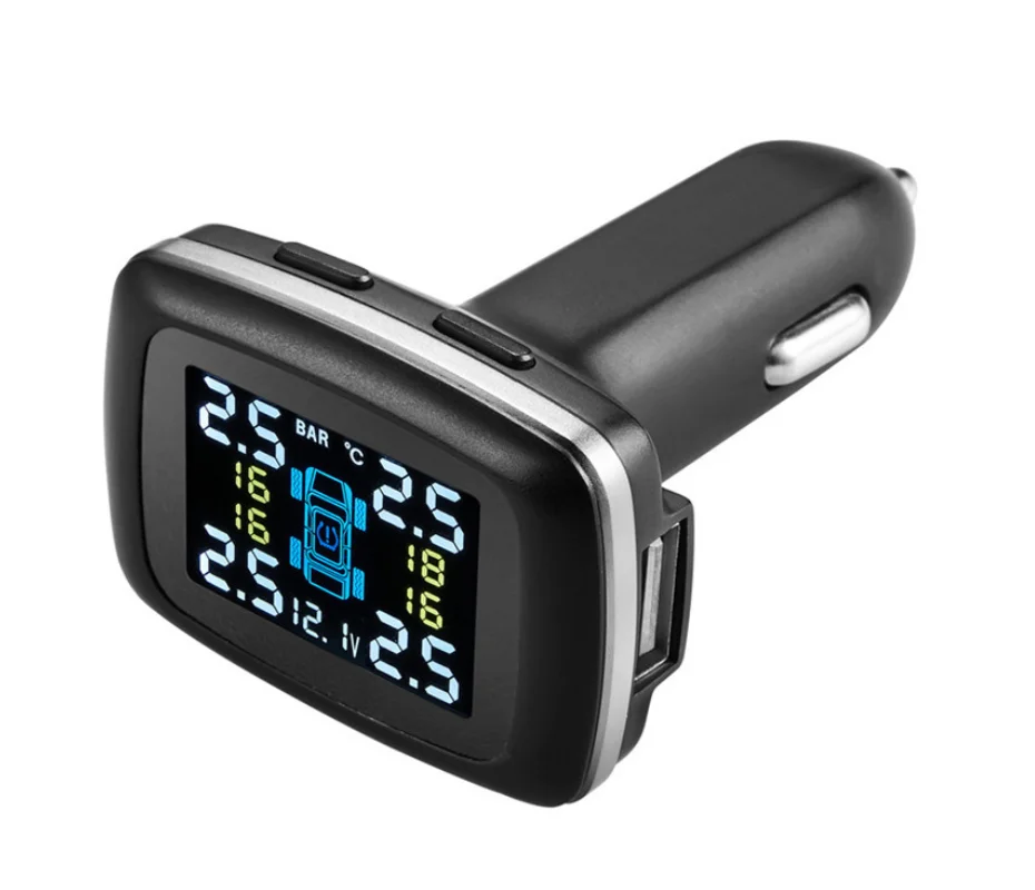 Умный автомобиль TPMS система контроля давления в шинах прикуриватель цифровой ЖК-дисплей автоматическая система охранной сигнализации s давление в шинах