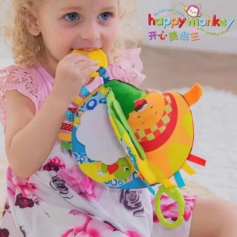 

HAPPY Monkey Infant Tear Rotten Stereo Cloth Book Baby Educational Cloth Book Early Childhood Toys with xiang zhi Cloth Book