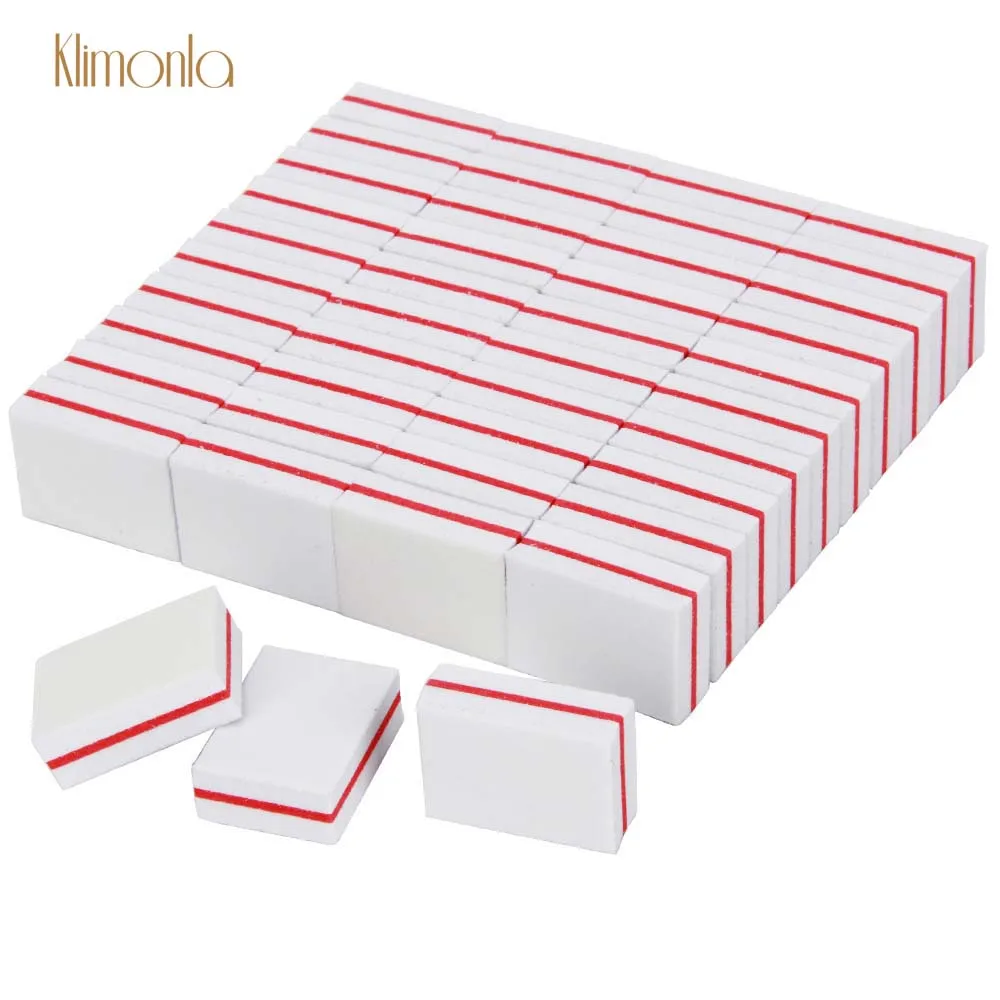 

50Pcs/Lot Mini White Square Nail File 100/180 Grit Sanding Buffer Block Nail Art Care lime a ongle Manicure Nails Accessories