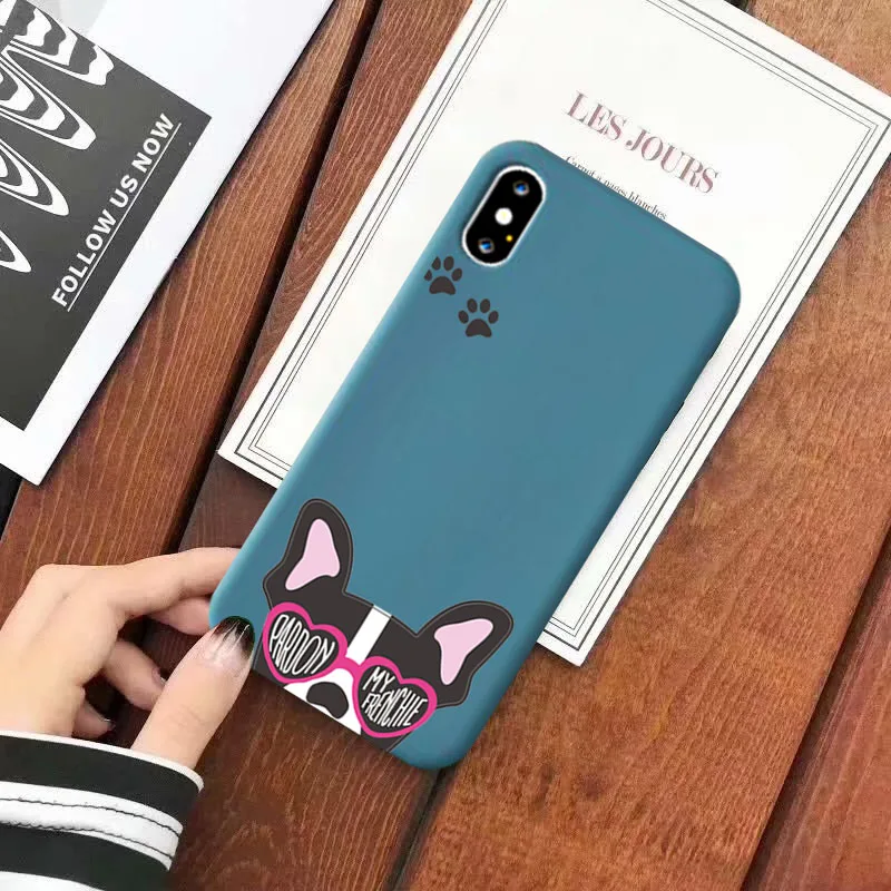 Милый чехол Brindle Frenchie Puppy для IPhone 11 Pro X XR XS Max 8 7 6 6S Plus, мягкий силиконовый чехол для телефона Capa - Цвет: -5