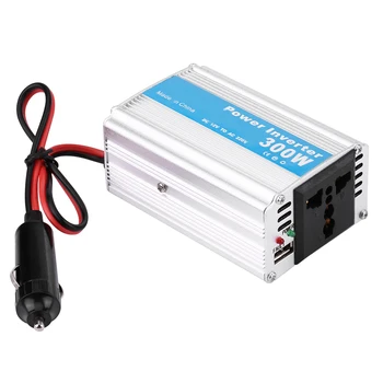 

Silver 300W DC 12V To AC 220V Car Power Inverter Converter USB Charger Adapter Perfect For In-Car Use