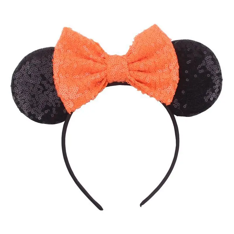 Sequin Minnie Mouse Headband Child Girl Hair Accessories Hairs Bows Headwear Performance Mickey Party Decoration Christmas Gifts