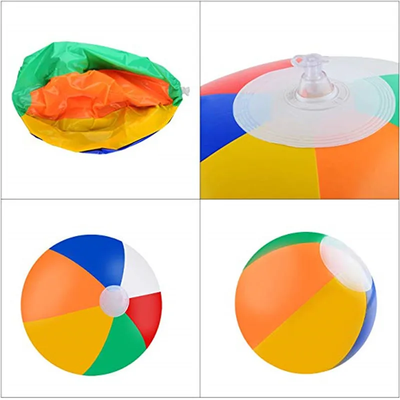 6-Цвет пляжный мяч водный Надувные игрушки надувные ПВХ герметичность газа Цвет водный шар надувная газовая Форсунка