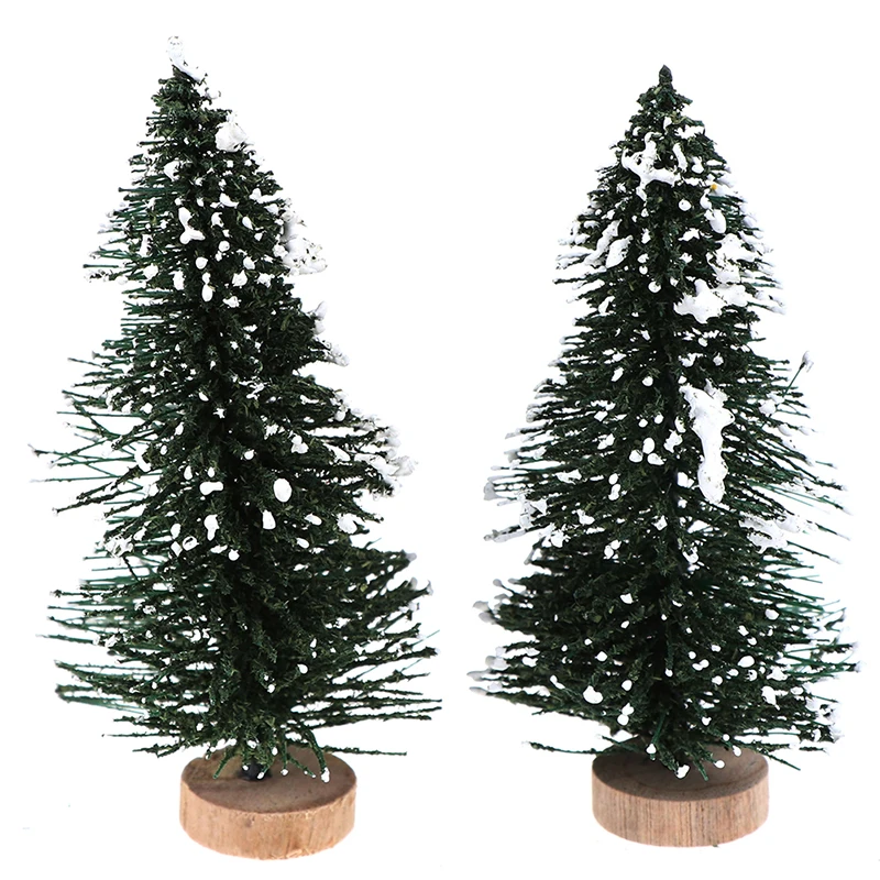 2pcs 1/12 Mini Christmas Tree Dollhouse Miniature Christmas Tree Christmas Decorations Supplies Small Pine Tree DIY Decoration