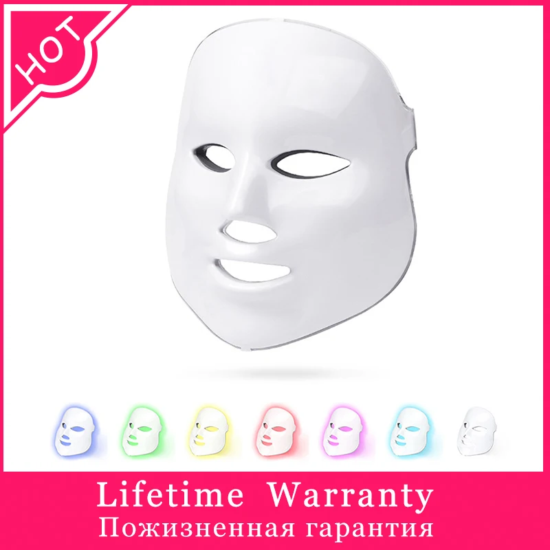 

Skin Care 7 Colors Led Facial Mask Led Korean Photon Therapy Face Mask Machine Light Therapy Acne Mask Neck Beauty Led Mask
