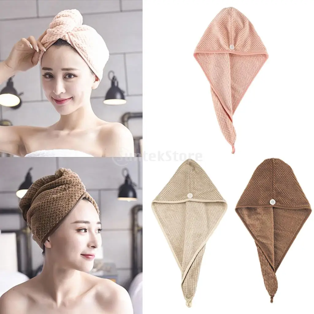 Microfiber Hair Drying Towels Wrap Turban Super Absorbent Anti Frizz Soft Head Towel for Curly, Long, Thick, Thin, Fine Hair