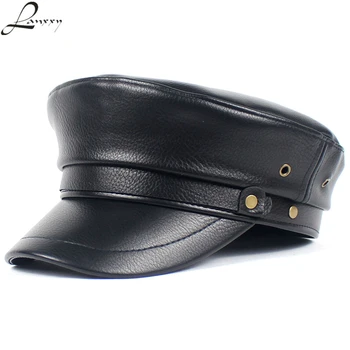 

Lanxxy Black PU Military Hats for Women Vintage Army Hat Leather Beret Cap Ladies Autumn Winter Hat