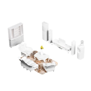 

1:25 Dollhouse Miniature Living Room Furniture White European Furniture Set Kids Gift Simulation Play House