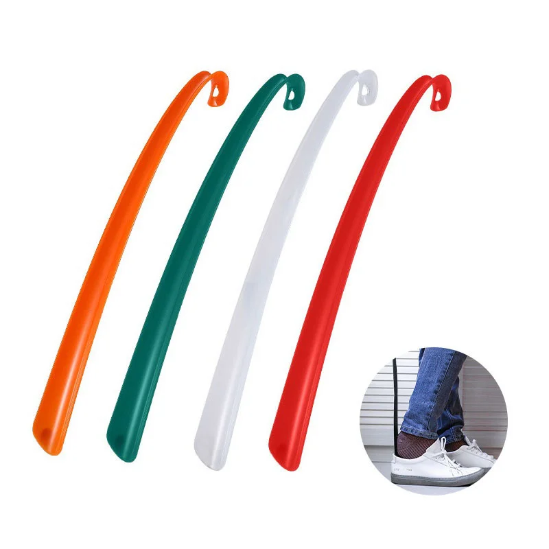 Plastic Extra Long Shoehorn Lazy Shoe Helper Long Handle Shoes Lifter Pull Shoehorn Slip Handle Long Shoehorn Random Color