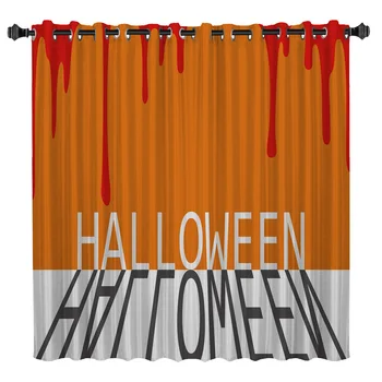 

Halloween Blood Window Treatments Curtains Valance Living Room Curtain Rod Blackout Kitchen Outdoor Fabric Decor Kids Window