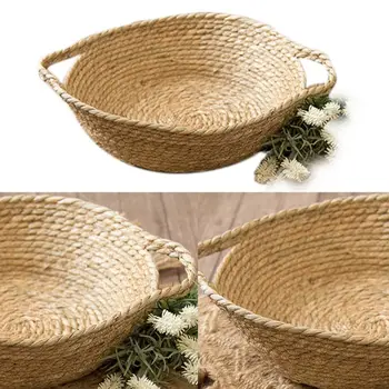 

New Cute Newborn Baskets Photography Props Baby Boys Girls Woven Basket QX2D