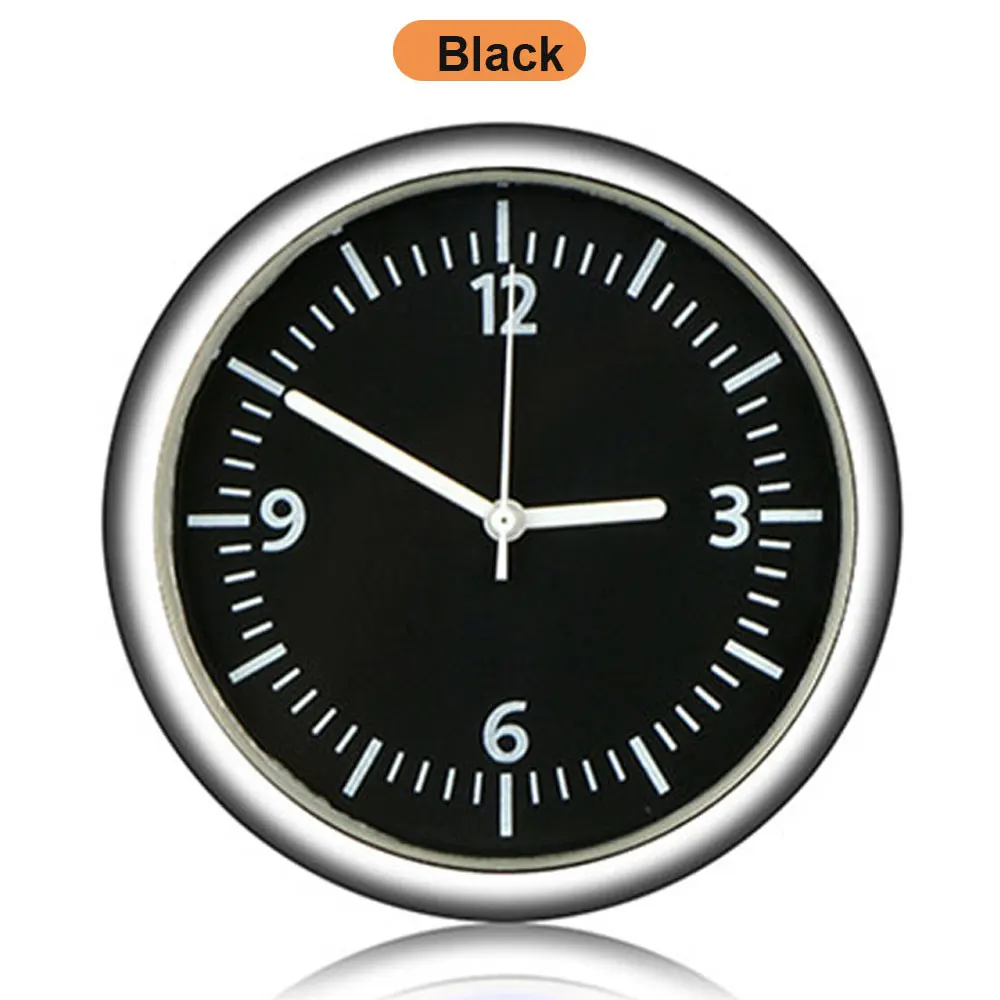 black B Vehemo алюминиевый сплав автомобильные часы декоративные часы для круглого мини светящегося металла для наклеек - Цвет: black B