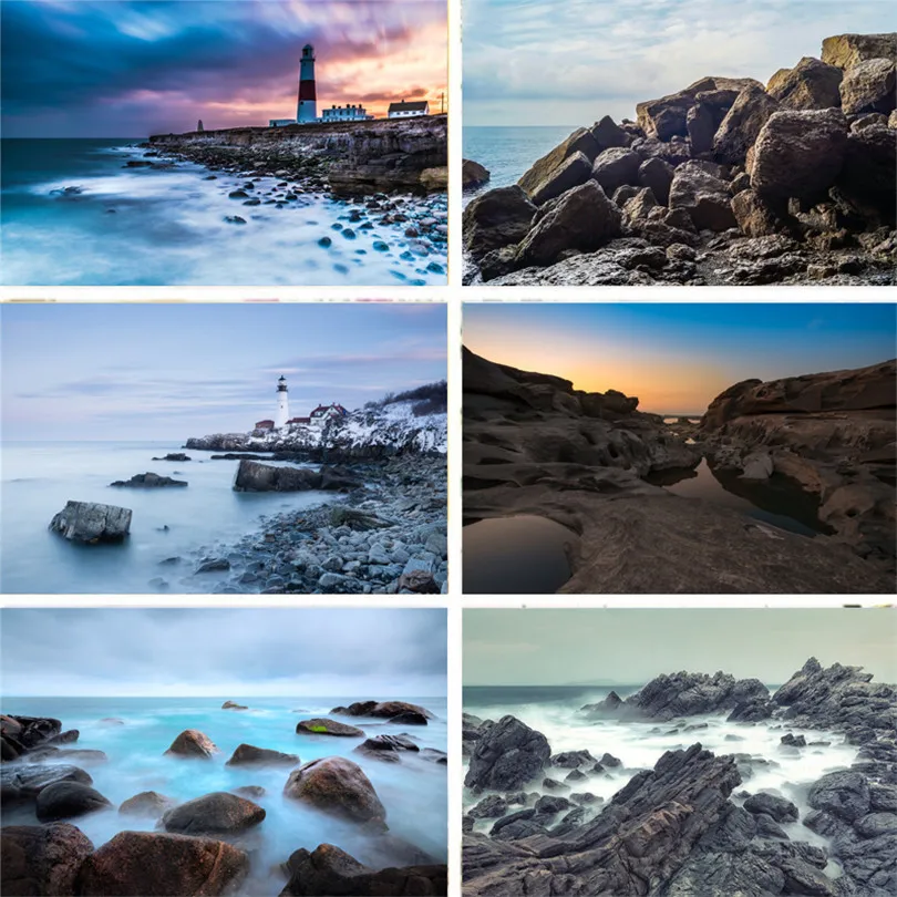 Фотостудия фон для фотосъемки природа пейзаж море вид пляж маяк HD узор Виниловый
