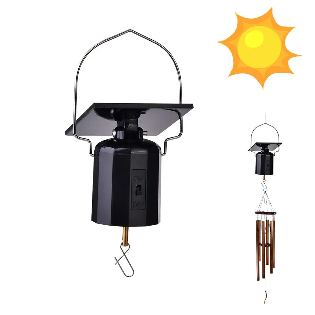 6.38inch Solar Energy Rotating Small Motor Wind Chimes Metal Wind Bells Handmade No Tubes Garden Patio Outdoor Hanging Decor
